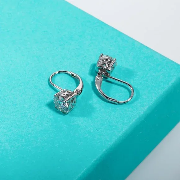 Certified 2ct. t.w. Moissanite Diamond Dangle Drop Earrings NEW - Picture 7 of 10